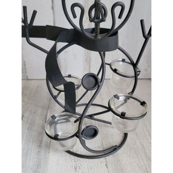 Metal abstract snowman tealight candle holder figure xmas - Picture 4 of 11